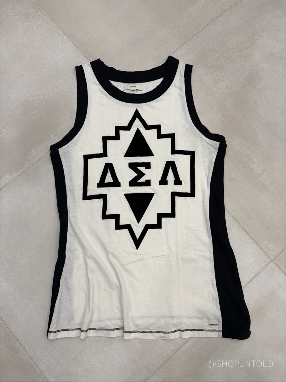 DIESEL — GRAPHIC TANK — WHITE/BLACK